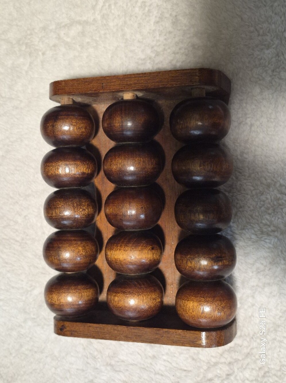 Wooden Bead Massage Roller in Brown